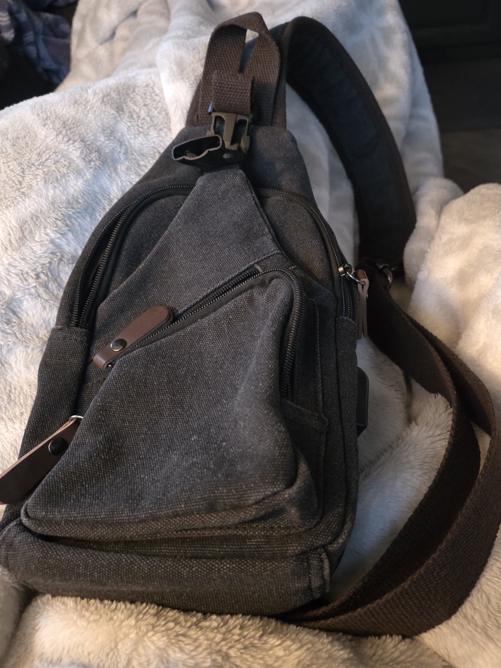 Canvas Crossbody Shoulder Backpack Unisex